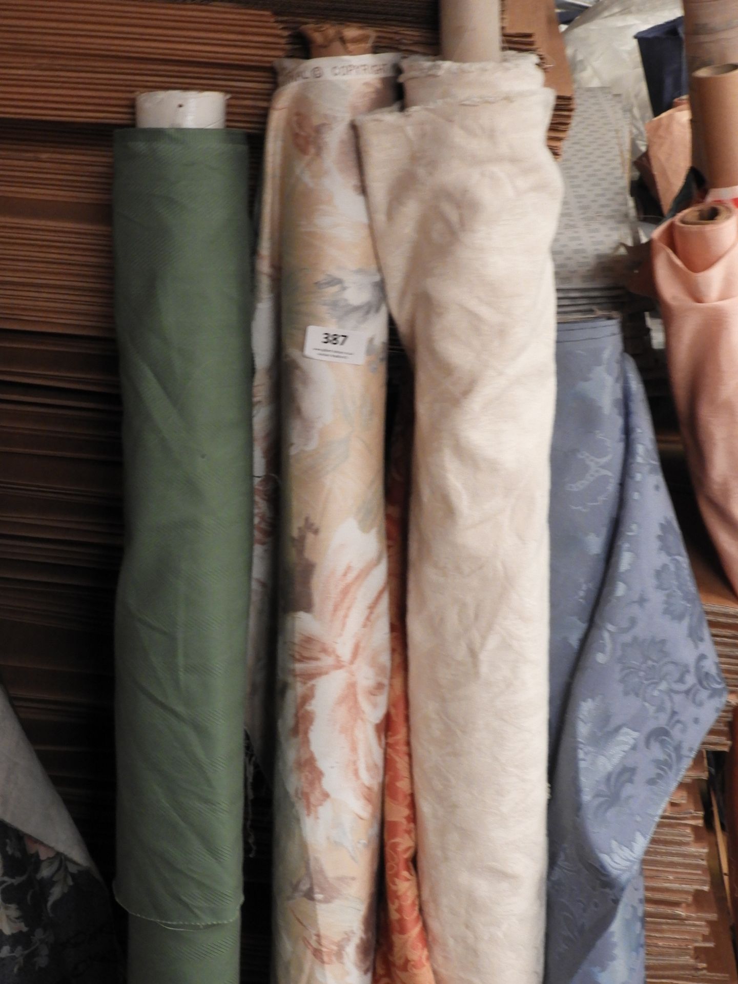 Five Rolls of Curtain Fabric Remnants (As Per Photograph)