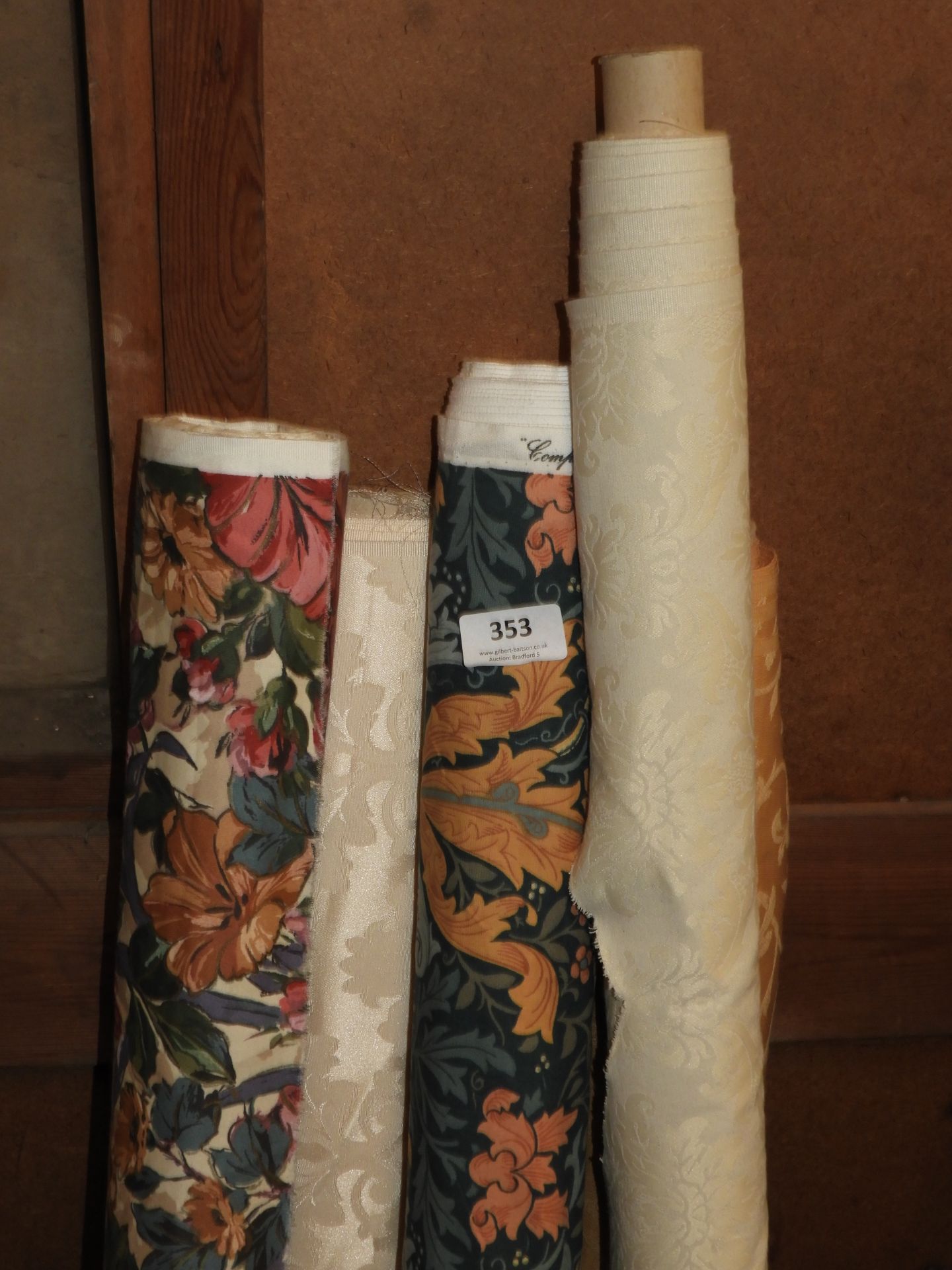 Five Rolls of Curtain Fabric Remnants (As Per Photograph)