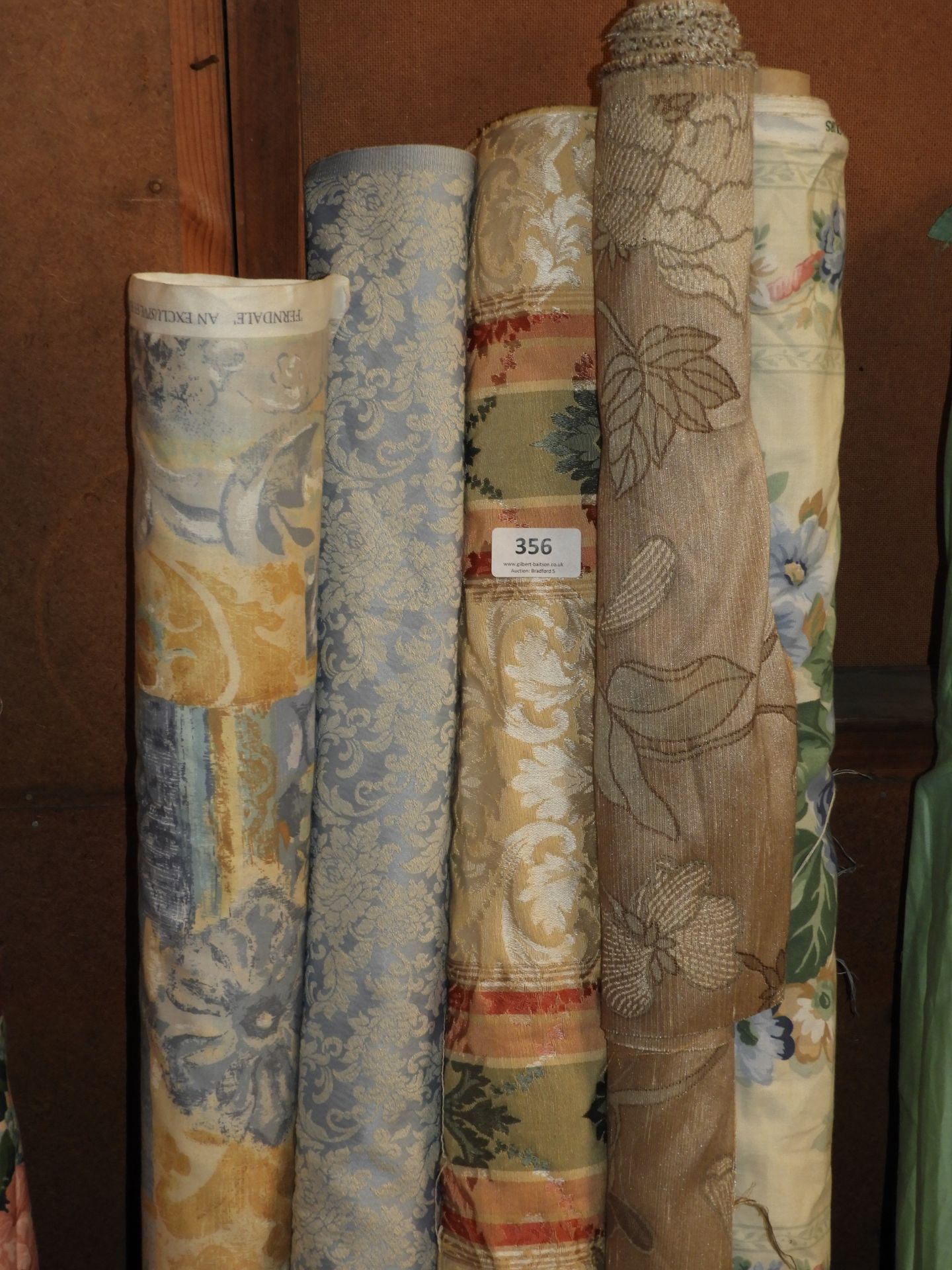 Five Rolls of Curtain Fabric Remnants (As Per Photograph)