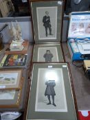 Set of Three Framed Spy Prints
