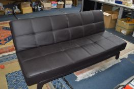 Fu-Nicha Brown Leatherette Sofa Bed