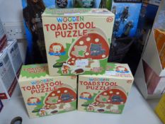 *Three Wooden Toadstool Puzzles