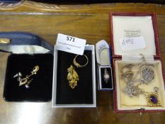 Selection of Gilt & White Metal Jewellery; Rings,