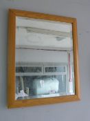 Small Pine FRamed Bevelled Edge Wall Mirror