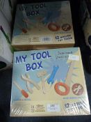 *Two Children's Wooden Toolbox Sets