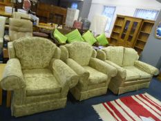 Peter Guild Floral Upholstered Three Piece Suite;