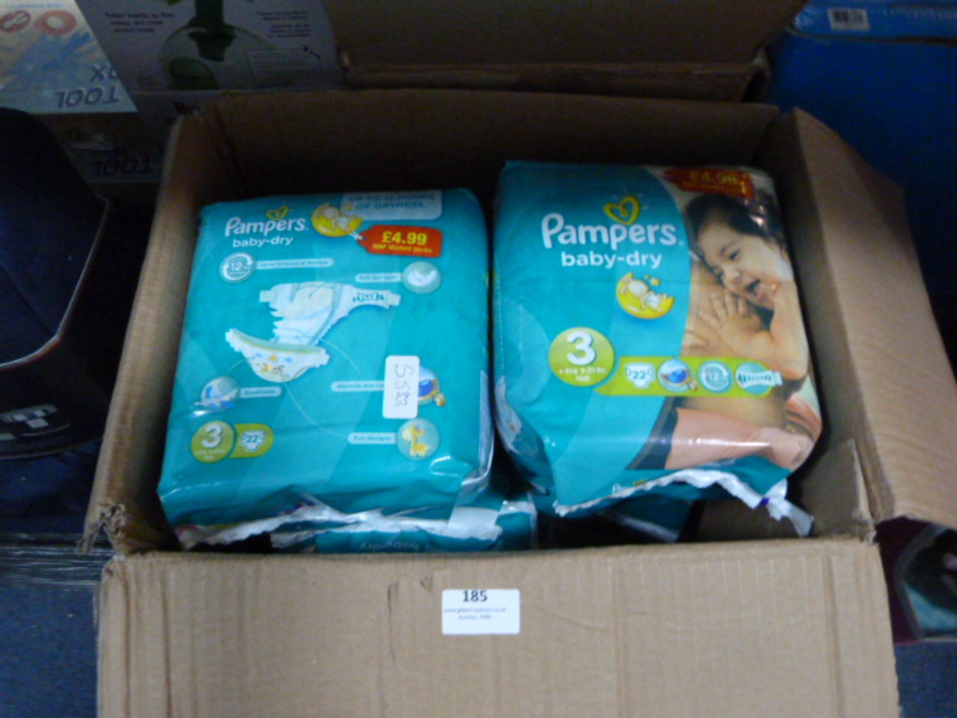 *Seven Packs of Pampers Baby Dry 9-20lbs Midi