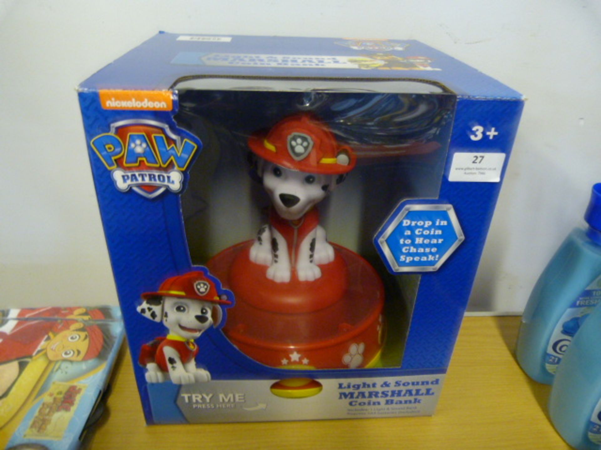 *Paw Patrol Light & Sound Marshall Coin Bank