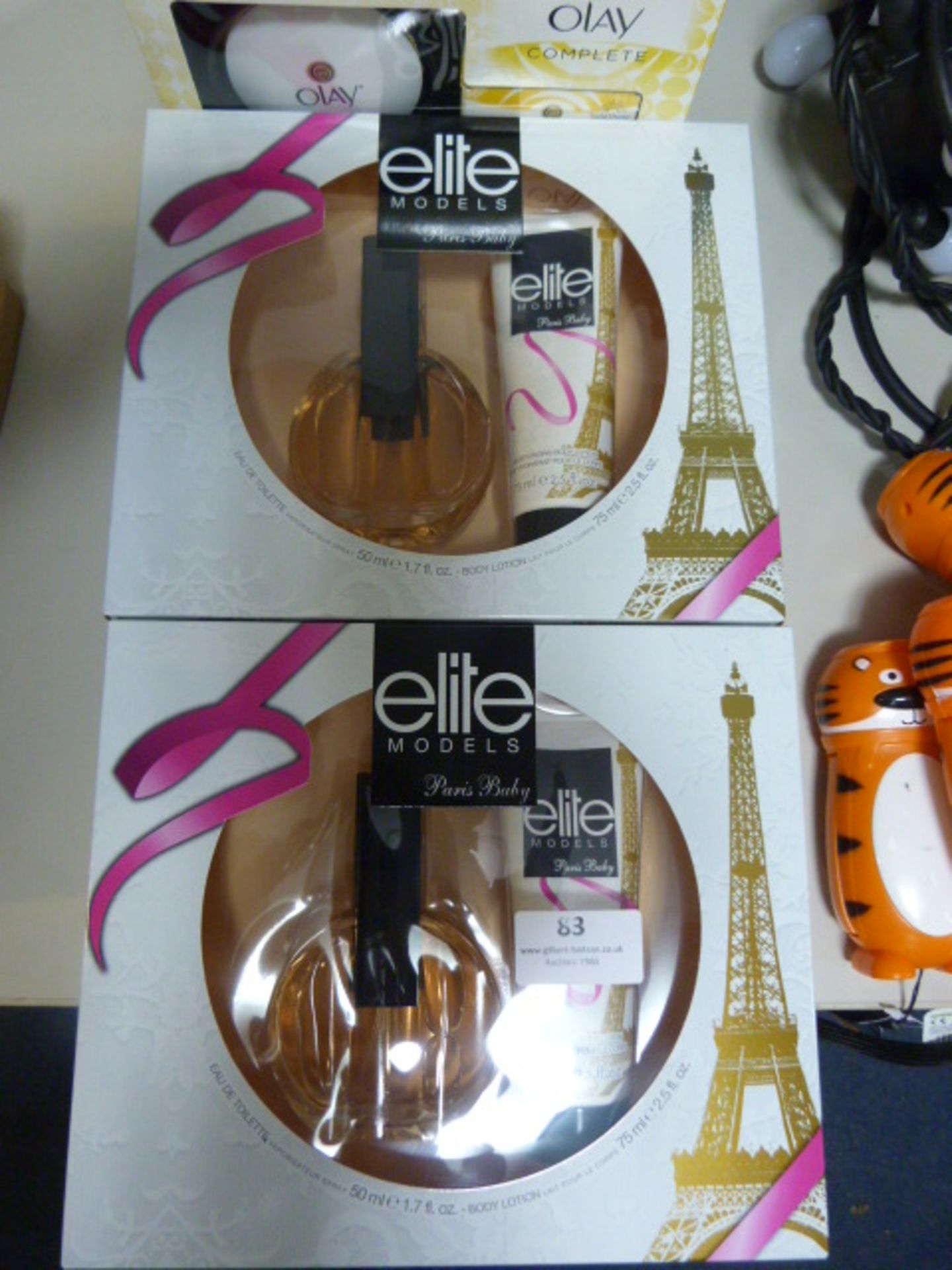 *Two Elite Models Paris Baby Body Lotion Vapourizer Gift Sets