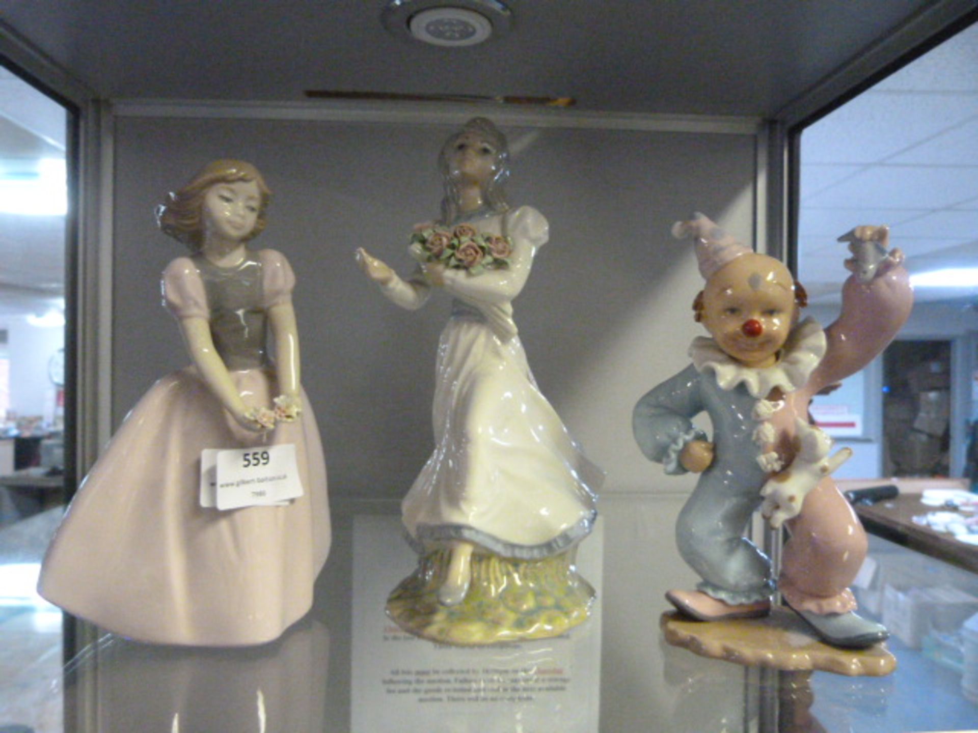 Three Spanish Pottery Figurines - Girls with Flowe