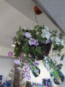 *Hanging Basket with Artificial Flowers