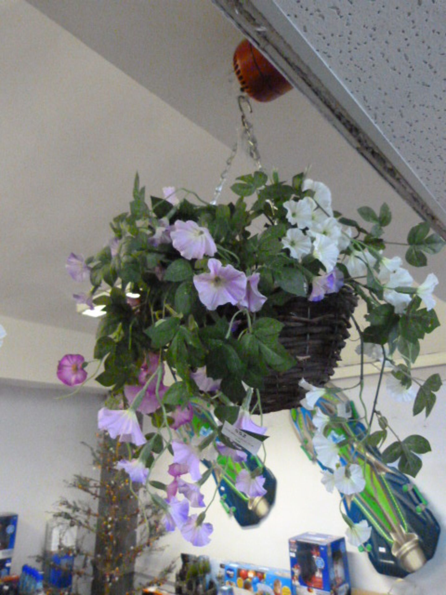 *Hanging Basket with Artificial Flowers