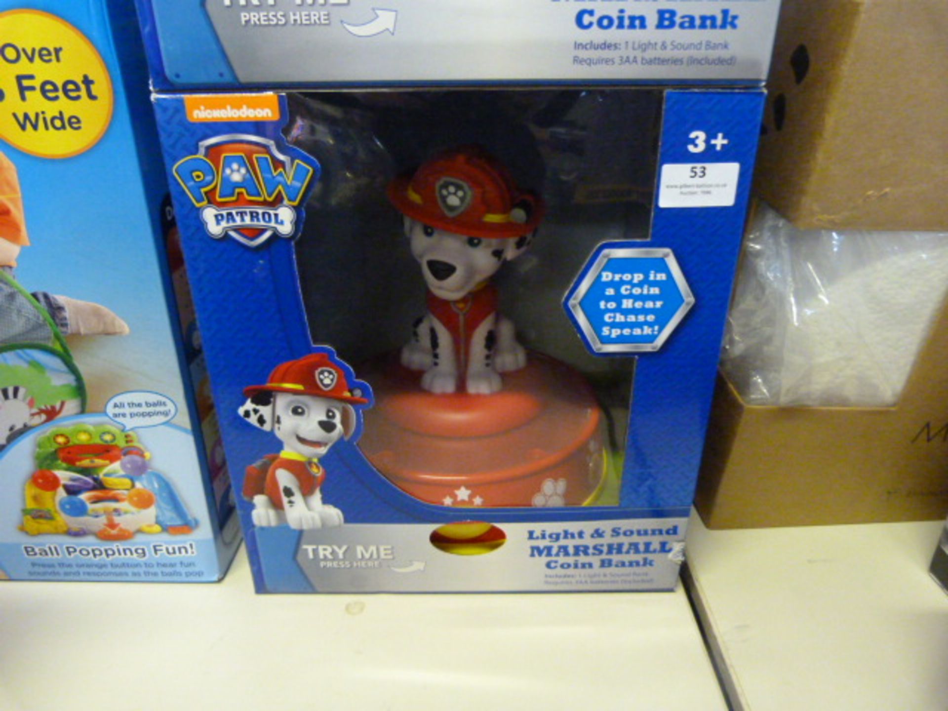 *Paw Patrol Light & Sound Marshall Coin Bank