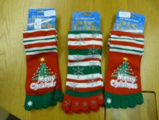 *Three Pairs of Stripy Toe Christmas Socks