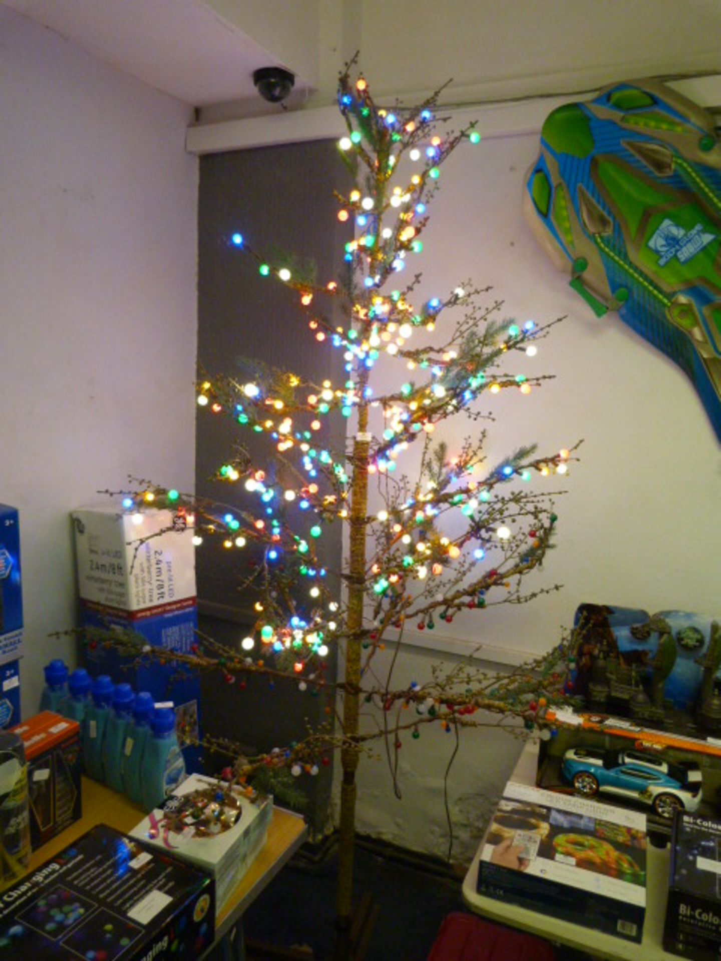 *8ft Pre Lit LED Winterberry Christmas Tree