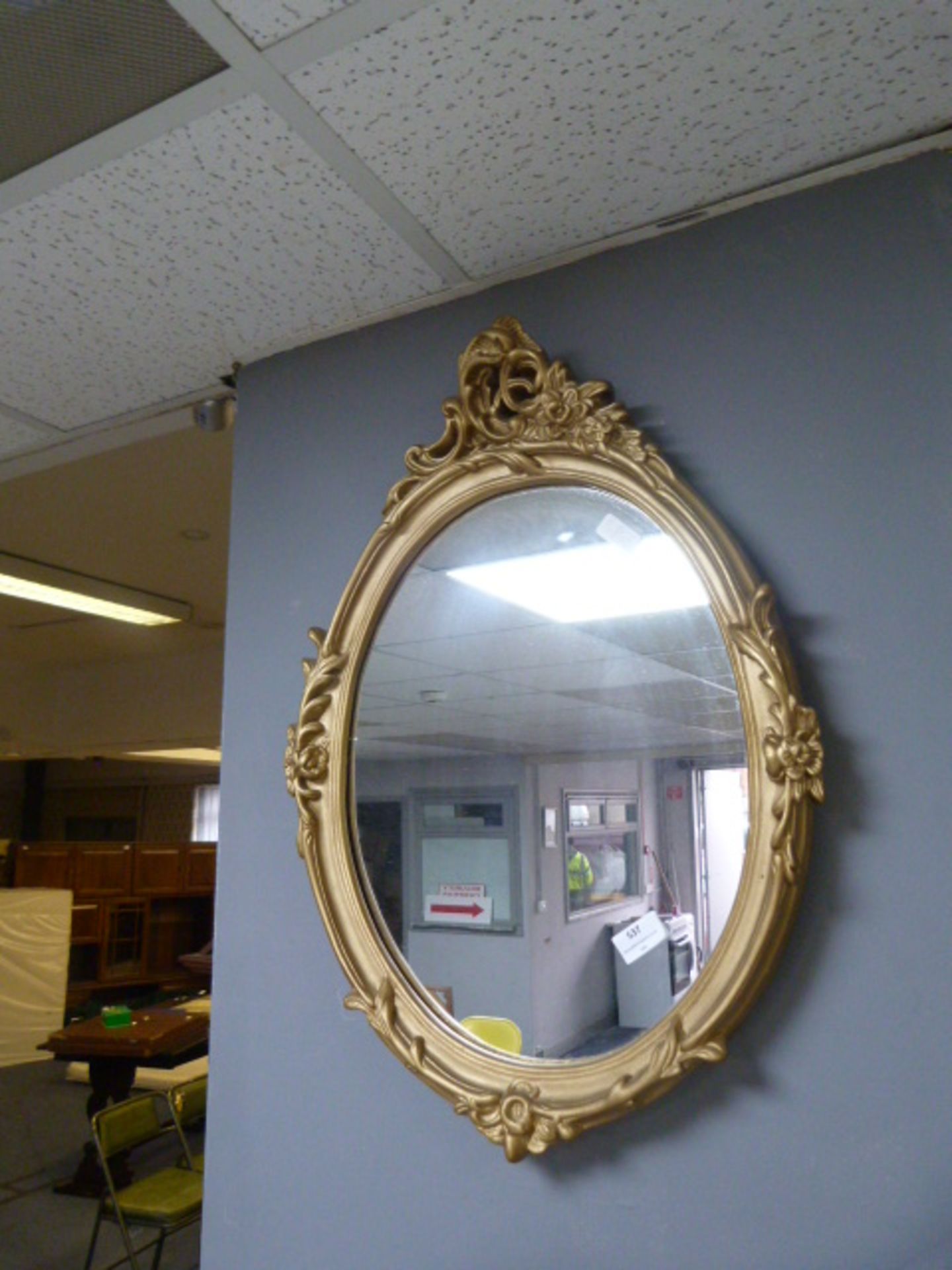 Oval Gilt Framed Wall Mirror