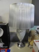 *Mosaic Silver Crackle Glass Table Lamp