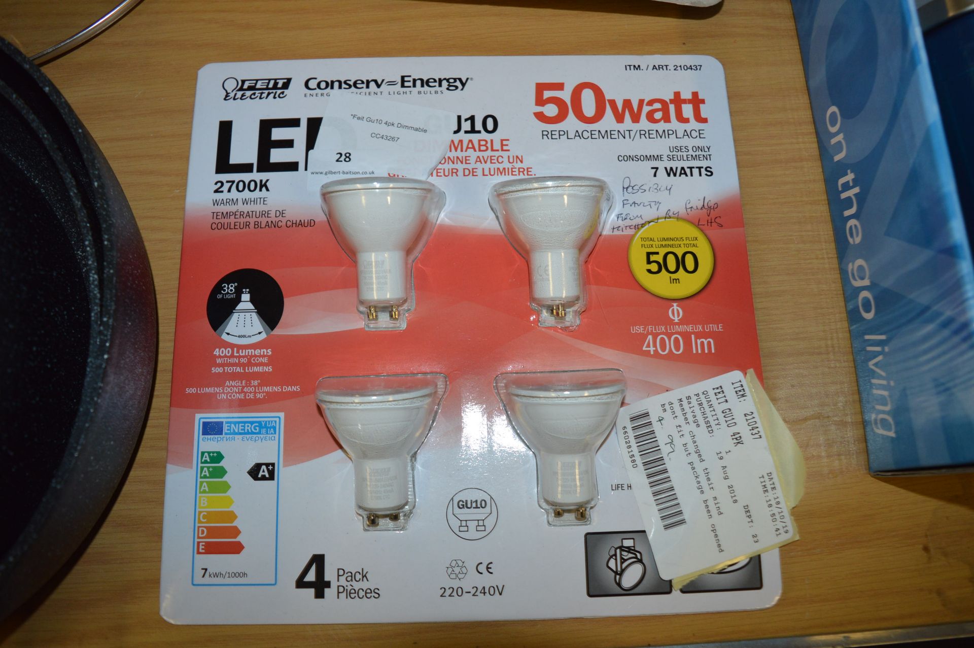 *Feit GU10 Dimmable Light Bulbs 4pk