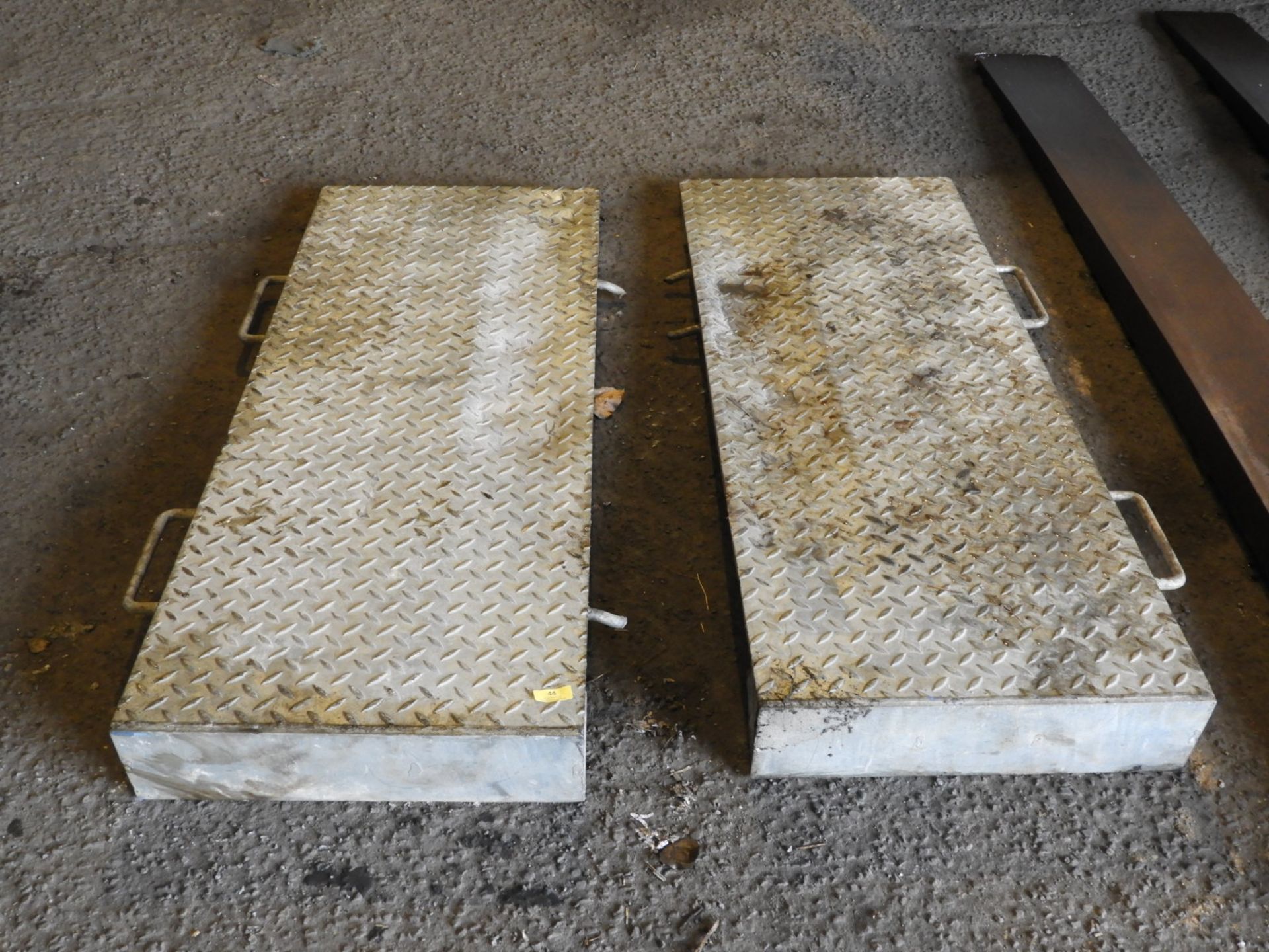 *Pair of Galvanized Steel Checker Plate Low Loader