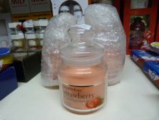 *Three Strawberry and Pomegranate Fragrant Candles