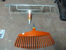 *Metal Garden Rake and Plastic Leaf Rake