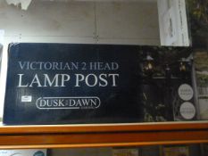 *Dusk till Dawn Victorian Style Two Head Lamp Post
