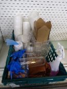 *Box Containing Food Tubs, Cleaning Materials, ett