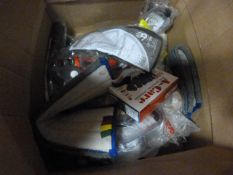 *Box Containing Goggles, Stickers, Gloves, etc.