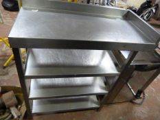 Four Tier Stainless Steel Corner Table