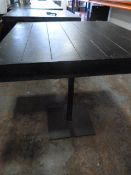 *Black Square Topped Pub Table on Metal Pedestal B