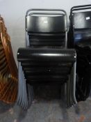 *Ten Black & Grey Tubular Framed Chairs