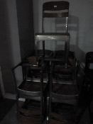 *Nine Grey Metal Framed Chairs