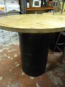 *Pine Topped Oil Drum Pub Table