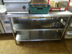 *Stainless Steel Preparation Table with Two Shelve