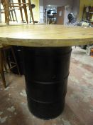 *Pine Topped Oil Drum Pub Table
