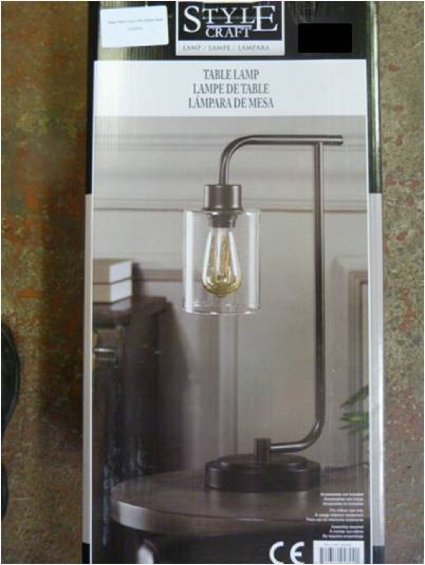 *Steel Table Lamp with Edison Bulb