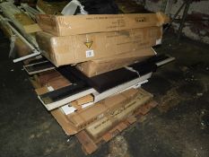 *Pallet Containing Faux Leather & Suede Bed Compon