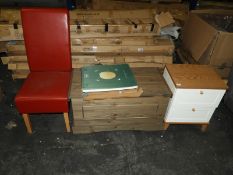 *High Back Red Leather Dining, Storage Box & Bedsi