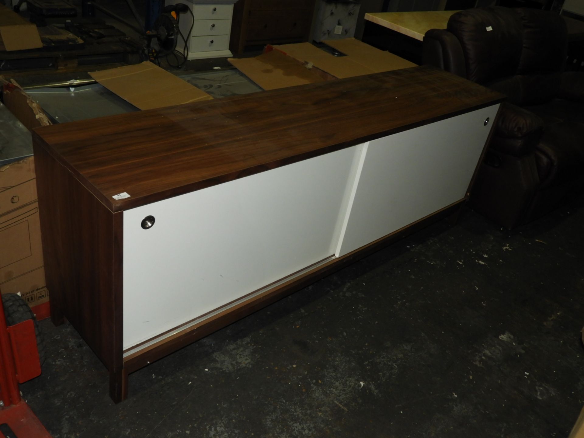 *Cherry Wood & White Gloss Side Board Unit Enclose
