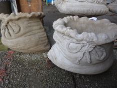 Pair of Garden Planters in The Form of Sacks