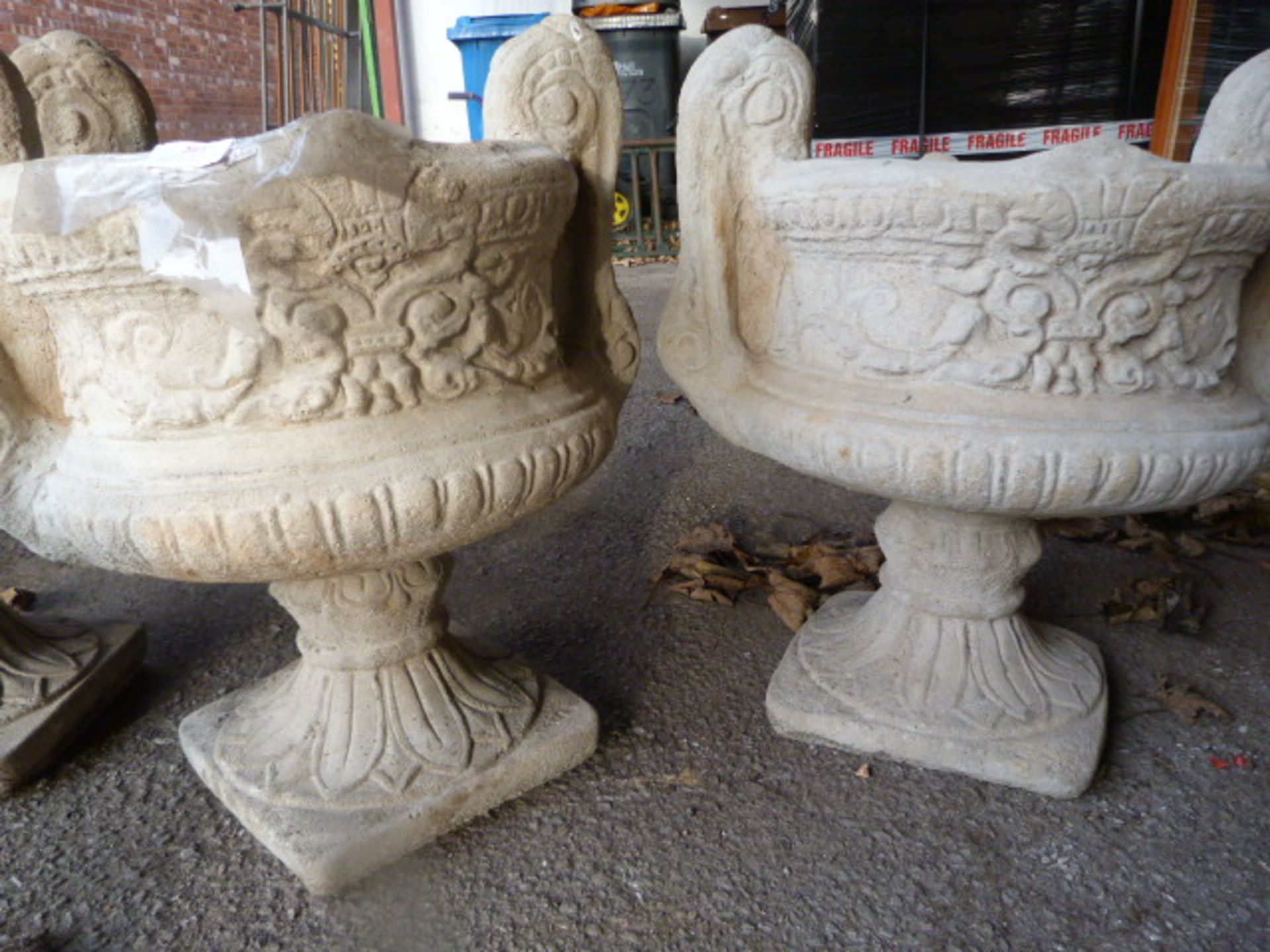 Pair of Antique Style Garden Urns