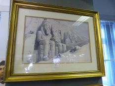 Gilt Framed Print - The Great Temple of Aboosimble