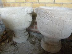 Pair of Antique Style Garden Urns