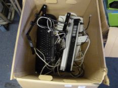 *Box of Computer Keyboards, Electronic Letter Box, O2 Boostbox, Extension Leads, etc.