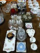 Silver Plate and Glassware Including Decanters, Dr
