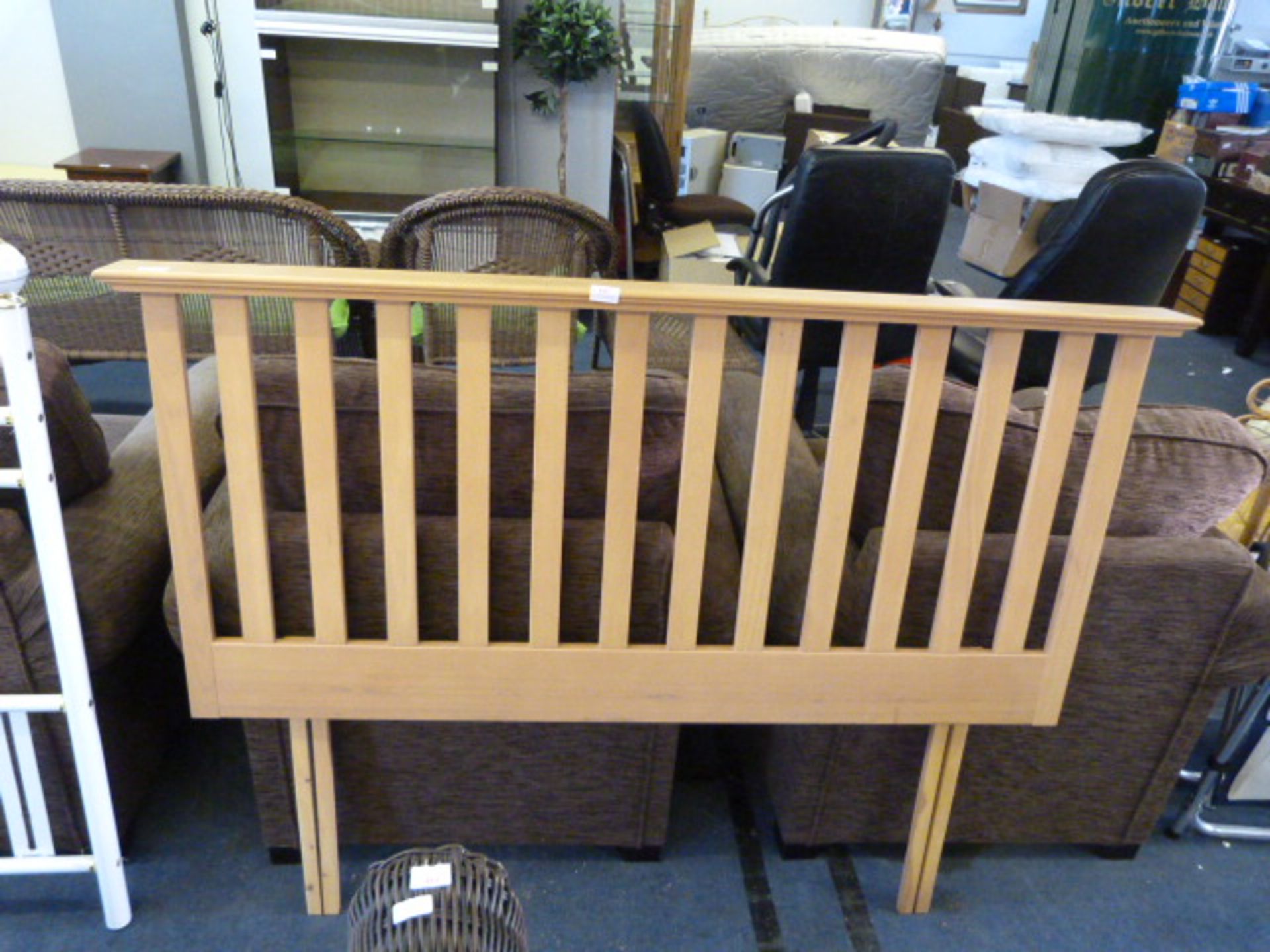 Beech Slatted Double Headboard