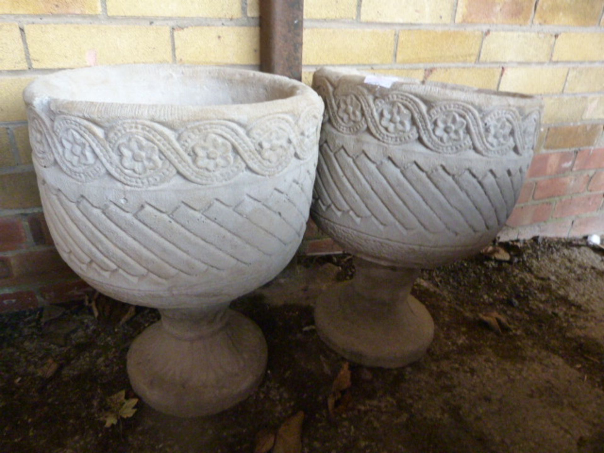 Pair of Antique Style Garden Urns