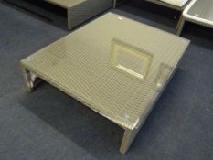 *Rattan Coffee Table with Glass Top