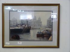 Framed Jack Rigg Print - Princes Dock, Hull