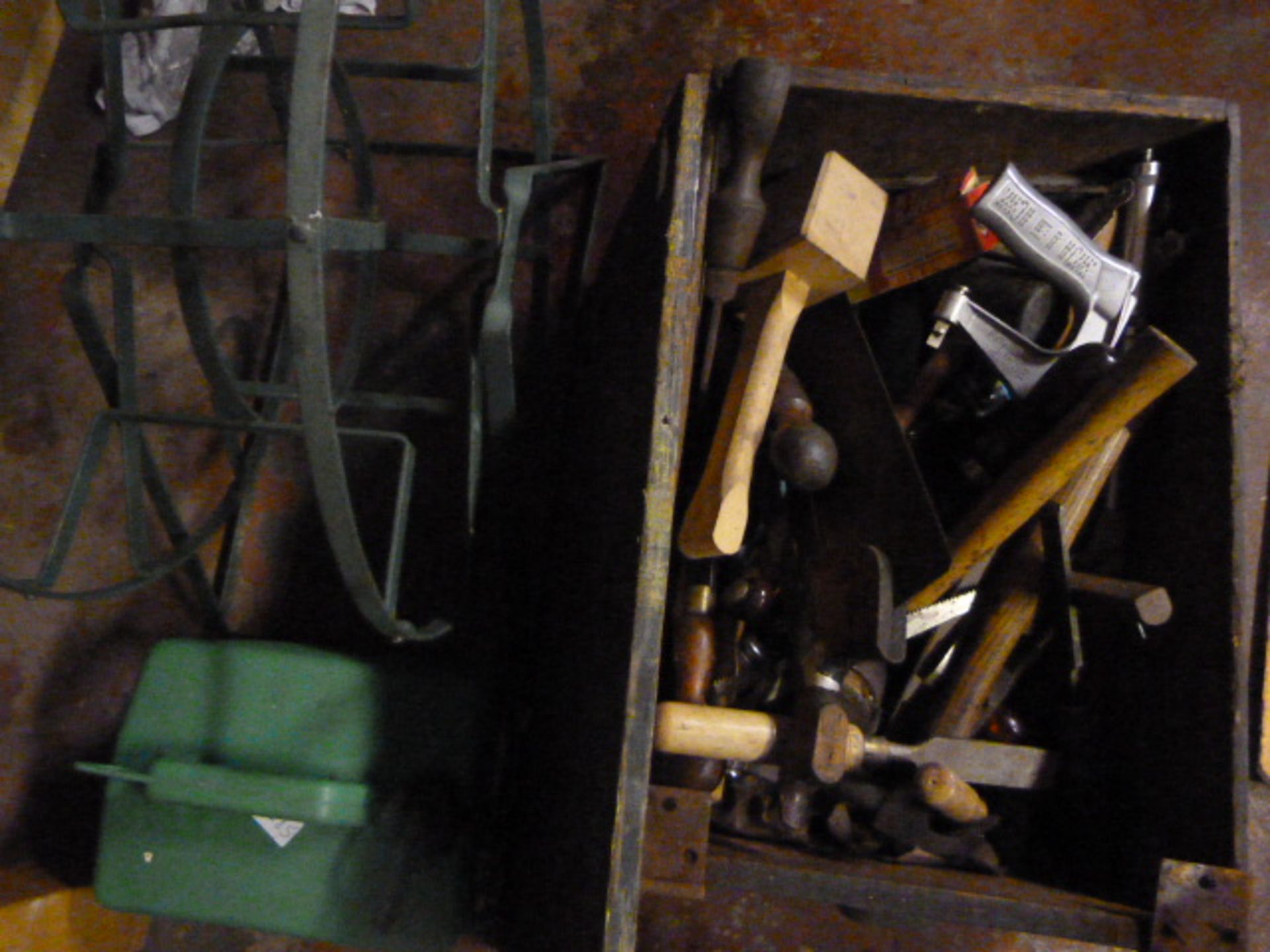 Box Containing Tools, Hose Reel, Plastic Petrol Ca